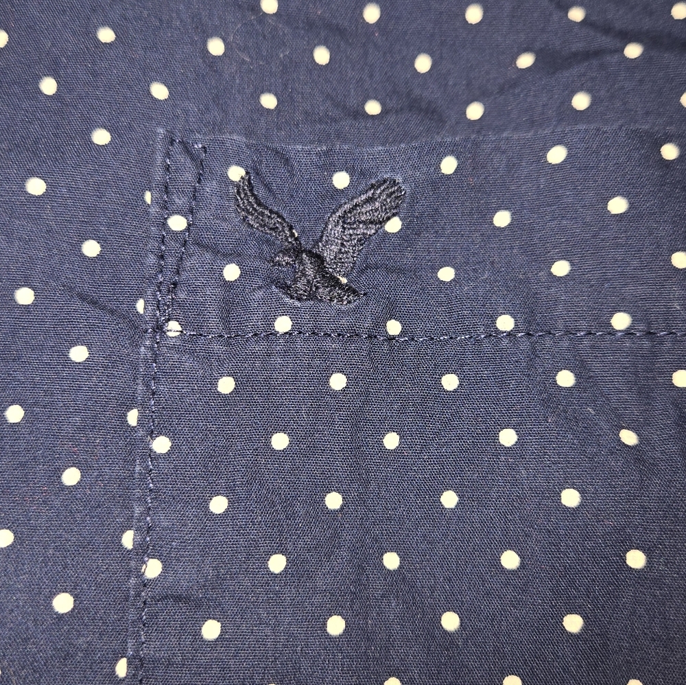 👕 👕2 For 1!!! Men's Dress Shirts American Eagle Dots & Land's End Chambray - Picture 3 of 10